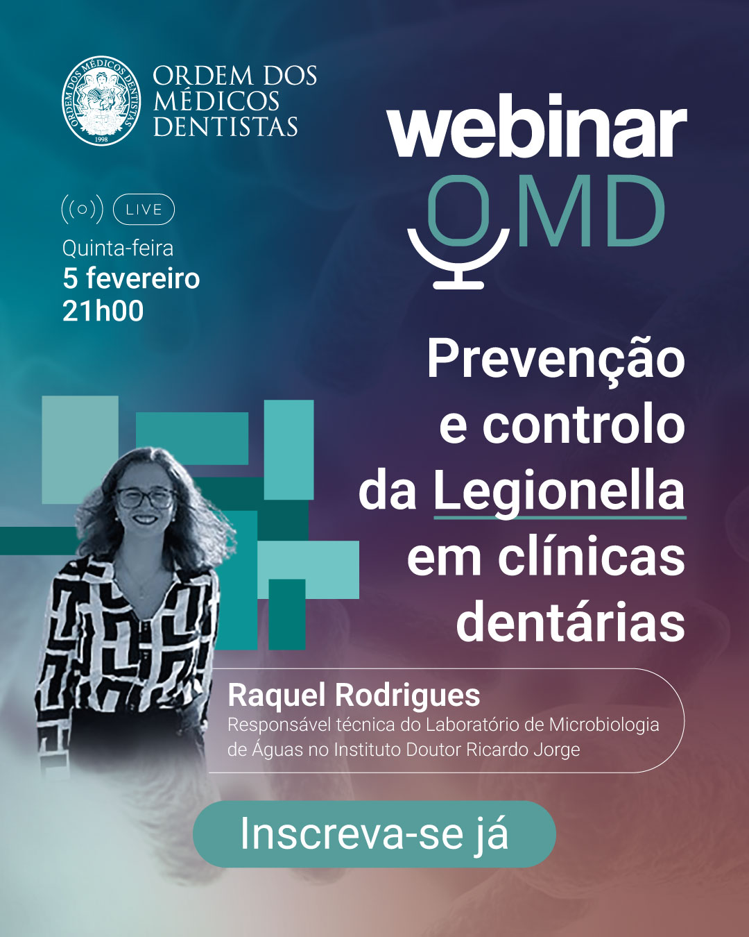 Imagem da notícia: OMD realiza webinar sobre “prevenção e controlo da legionella”